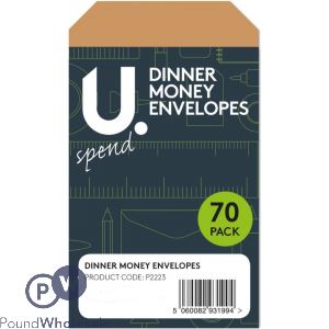 U. Dinner Money Envelopes 70 Pack