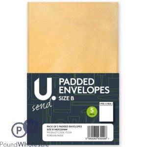 5 Pack Size B Padded Envelopes 140mm X 220mm