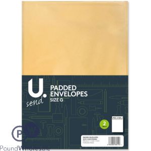 U. Size G Padded Envelopes 250mm X 350mm 2 Pack