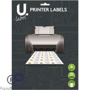 U. Printer Labels 7 X 3cm 126 Pack