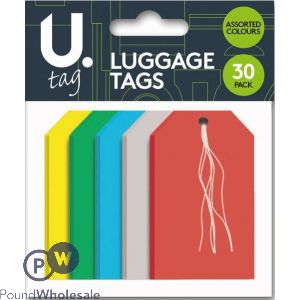 U. 5 Assorted Colour Luggage Tags 30 Pack