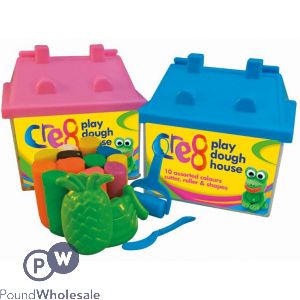 Cre8 Play Dough House Set 10pc Assorted Colours