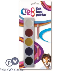 Cre8 Coloured Face Paints 5 Pack