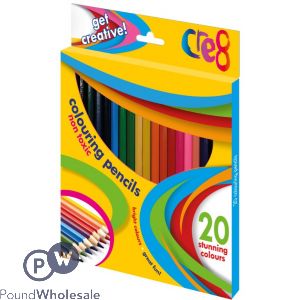 Cre8 Colouring Pencils Assorted Colours 20 Pack