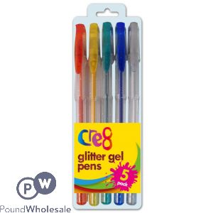 Cre8 Glitter Gel Ink Pens 5pk