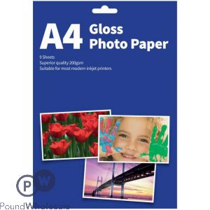 A4 Gloss Finish Photo Paper 8 Sheets