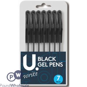 U. Black Gel Pens 7 Pack