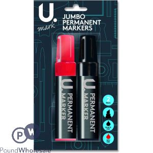 2pk Jumbo Assorted Permanent Markers