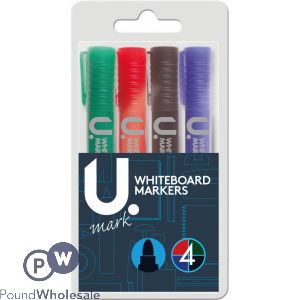 U. White Board Markers Assorted Colours 4 Pack