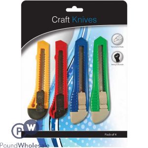 Craft Knives In 4 Assorted Colours