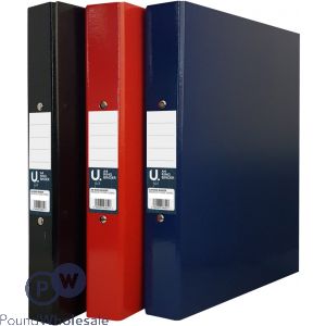 U. A4 Ring Binders 3 Assorted Colours