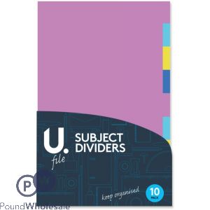 U. Assorted Colour Plastic Dividers 10 Pack
