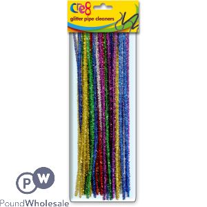 Cre8 Assorted Colour Glitter Pipe Cleaners 