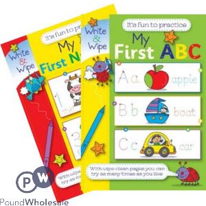My First Numbers & Abc Book Wipe And Clean Reusable (no Vat) 2 Assorted Designs