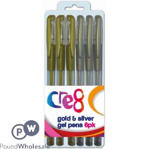 Cre8 Gold And Silver Gel Pens 6pk
