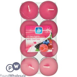 Pan Aroma Colour Tea Lights Wild Berries 16-Pack