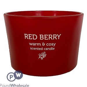 Pan Aroma Red Berry Coloured Jar Candle 85g