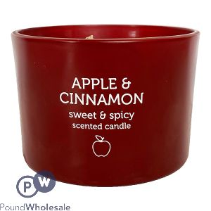 PAN AROMA APPLE &amp; CINNAMON COLOURED JAR CANDLE 85G