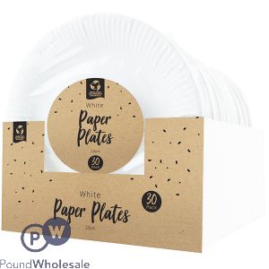 Pop White Paper Plates 23cm 30 Pack Cdu