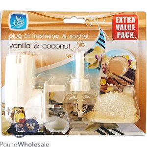 Pan Aroma Plug-in Vanilla & Coconut Air Freshener & Sachet Set