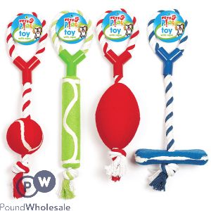 PETS PLAY ROPE DOG TOYS ASSORTED