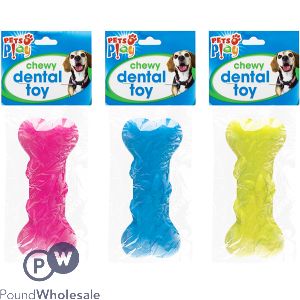 PETS PLAY CHEWY DENTAL DOG TOY ASSORTED