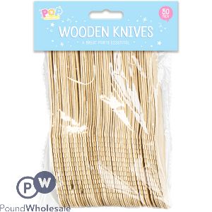 Pop Disposable Wooden Knives 50 Pack