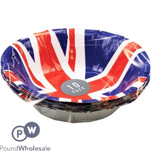 Pop Union Jack Printed Paper Bowl 16.5cm 10 Pack 