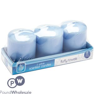 PAN AROMA FLUFFY TOWELS VOTIVE SCENTED CANDLES 3 PACK