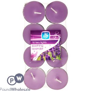 Pan Aroma Soothing Lavender Tea Light Candles 16 Pack