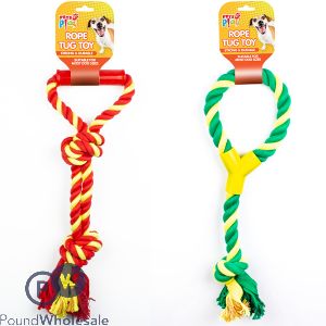 PETS PLAY LARGE ROPE TUG DOG TOY ASSORTED
