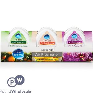 Pan Aroma Assorted Mini Gel Scented Air Freshener 3 Pack