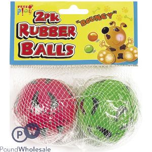 PETS PLAY RUBBER BALLS 2PK