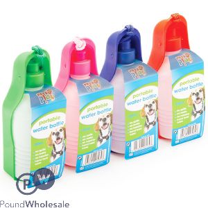 PETS PLAY DOG PORTABLE WATER-BOTTLE ASSORTED COLOURS