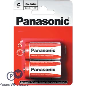 PANASONIC ALKALINE C BATTERIES 2 PACK