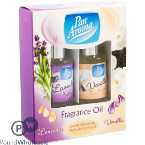 PAN AROMA LAVENDER &amp; VANILLA FRAGRANCE OILS 10ML 2 PACK