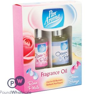 Pan Aroma Rose Petals & Ocean Breeze Fragrance Oils 10ml 2 Pack