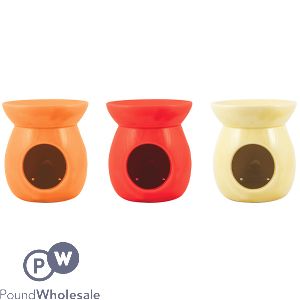 CERAMIC OIL BURNERS 3 ASSORTED COLOURS