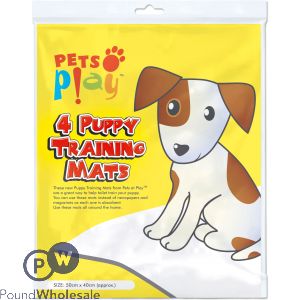 PETS PLAY PUPPY TRAINING MATS 50CM X 40CM 4 PACK