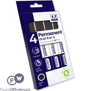 Permanent Markers Black 4 Pack