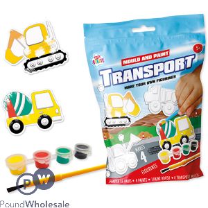 KIDS CREATE MOULD &amp; PAINT TRANSPORT FIGURINES