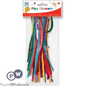 Kids Create Assorted Colour &amp; Glitter Pipe Cleaners 50 Pack 