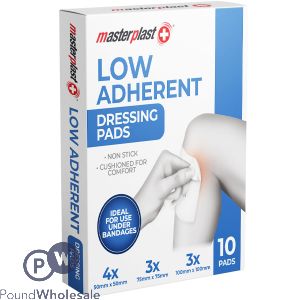 Masterplast Assorted Low Adherent Dressing Pads 10 Pack