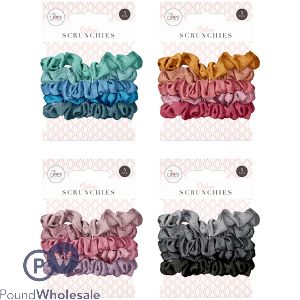 JONES &amp; CO ASSORTED COLOUR HAIR SCRUNCHIES 5 PACK