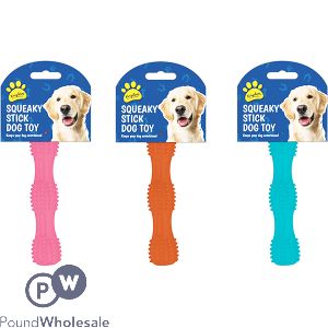 Kingdom Squeaky Stick Dog Toy Assorted Colours