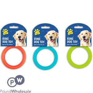 KINGDOM RUBBER RING DOG TOY 15CM ASSORTED COLOURS