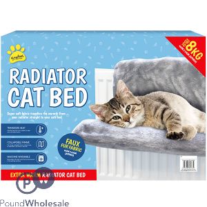 KINGDOM FAUX FUR CAT RADIATOR BED 46CM X 30CM