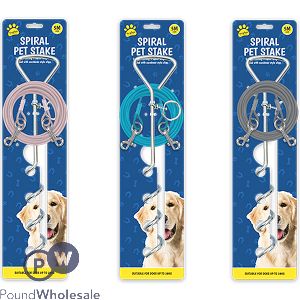 Kingdom Spiral Pet Stake 5m Assorted Colours