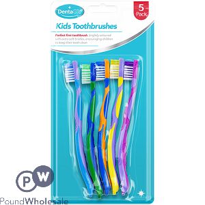 Dentaglo Assorted Colour Kids Toothbrushes 5 Pack