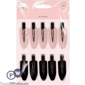 Forever Beautiful No Crease Hair Clips 10 Pack Assorted Colours